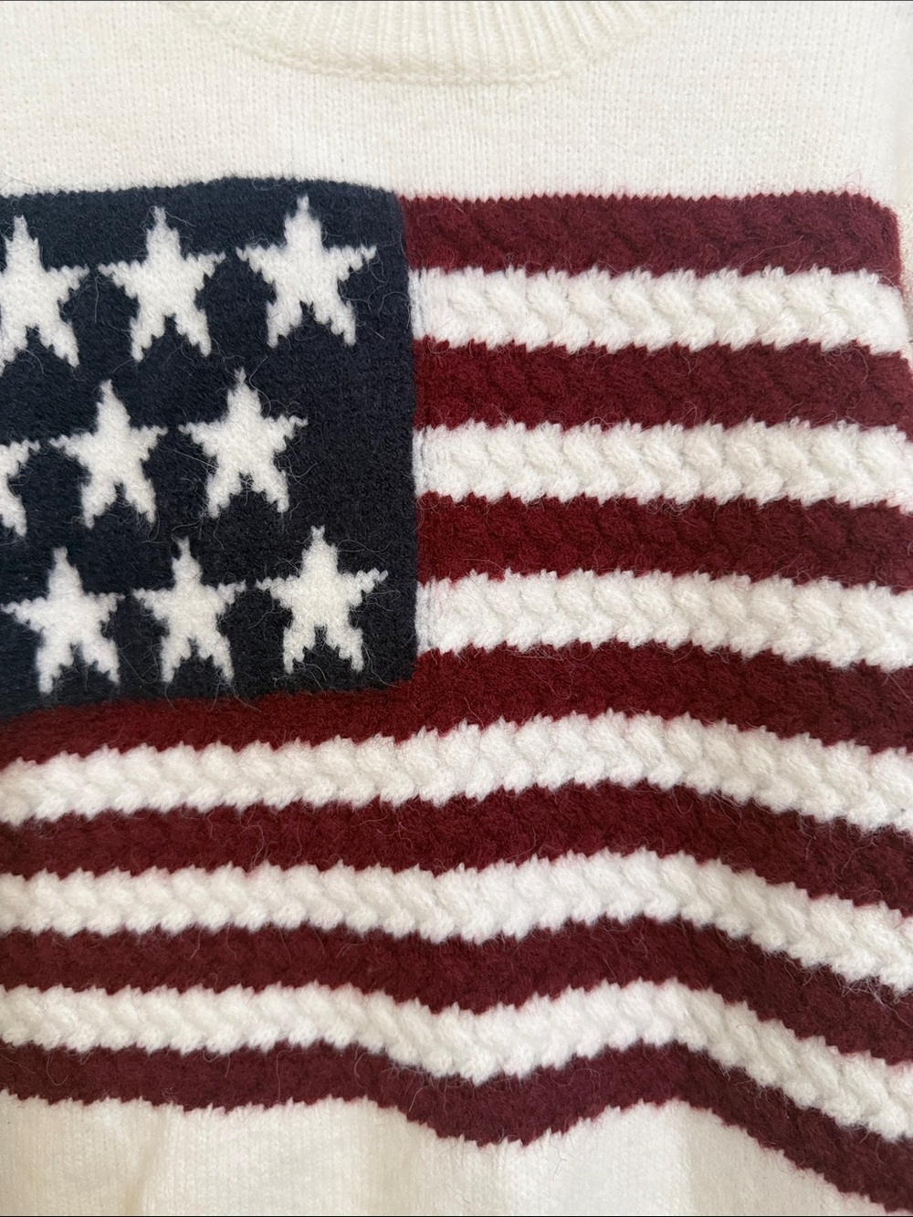 Shein American Flag Heavy Knit Girls Sweater Size 9y Youth - Picture 3 of 4